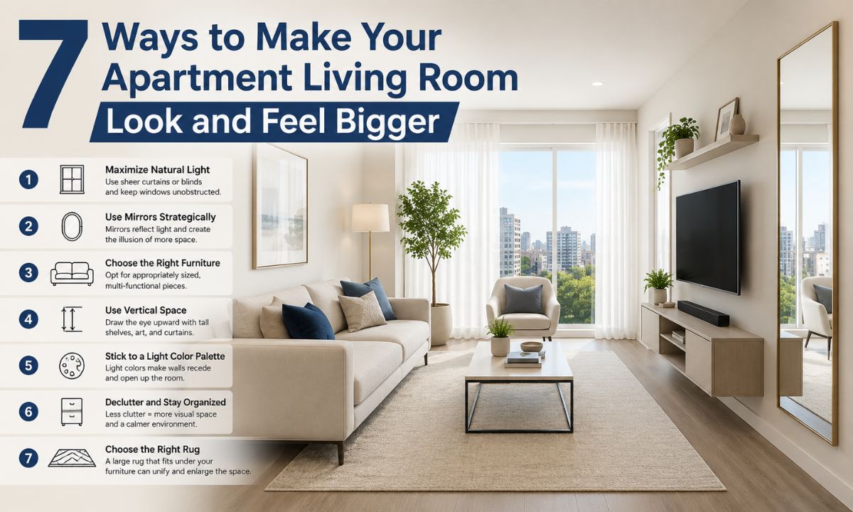 7 Ways to Make Your Apartment Living Room Look and Feel Bigger