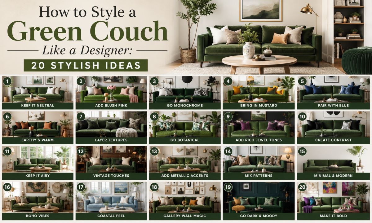How to Style a Green Couch Like a Designer: 20 Stylish Ideas
