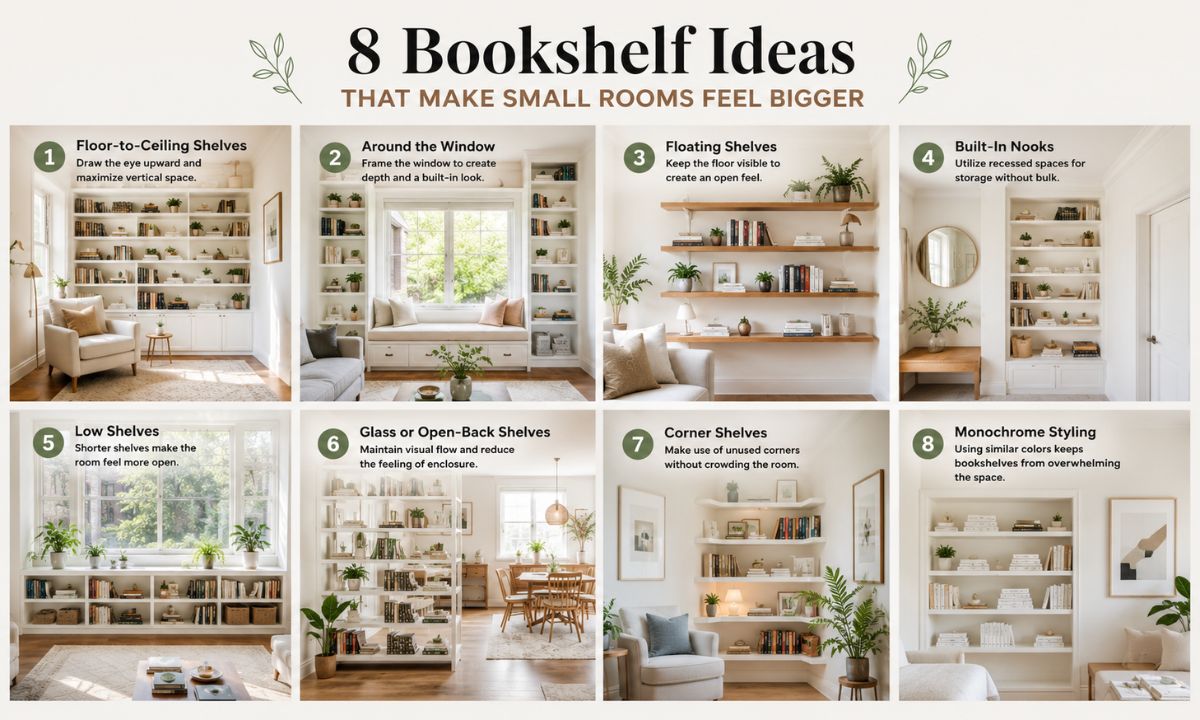 8 Bookshelf Ideas That Make Small Rooms Feel Bigger
